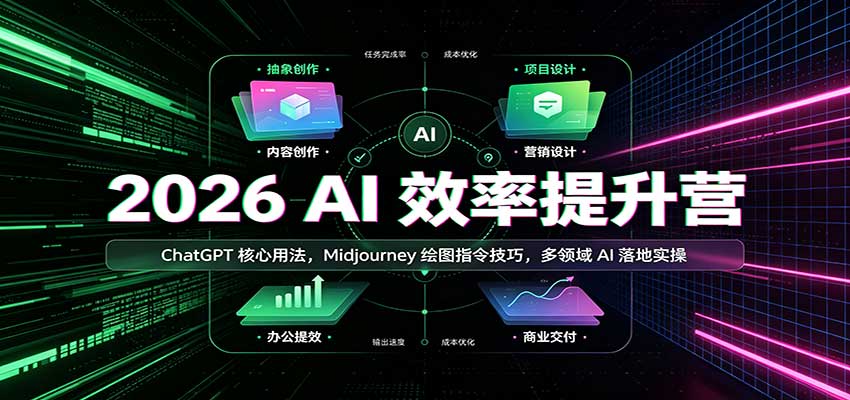 2026 AI效率提升营：ChatGPT核心用法，Midjourney绘图指令技巧，多领域AI落地实操-LanTi云网创