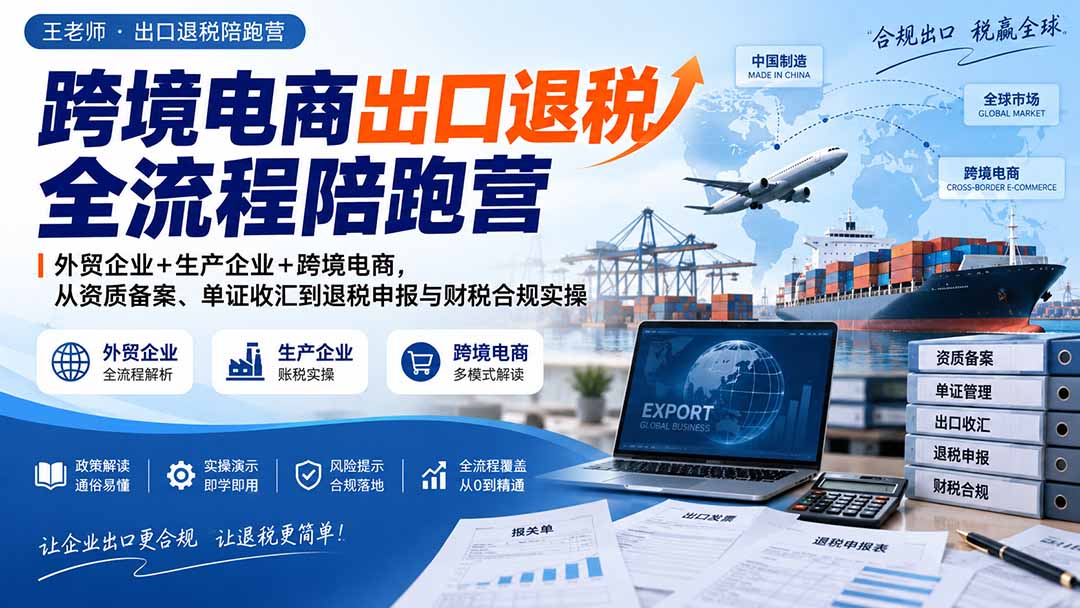跨境电商出口退税全流程陪跑营｜外贸企业+生产企业+跨境电商，从资质备案、单证收汇到退税申报与财税合规实操-LanTi云网创