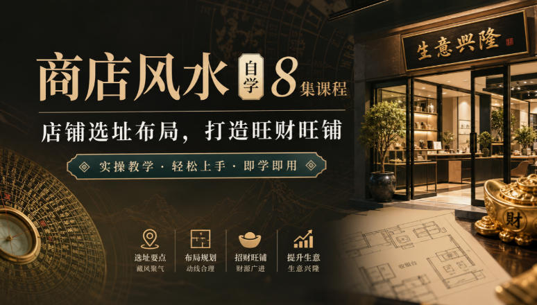 商店风水自学8集课程｜店铺选址布局，打造旺财旺铺实操教学-LanTi云网创