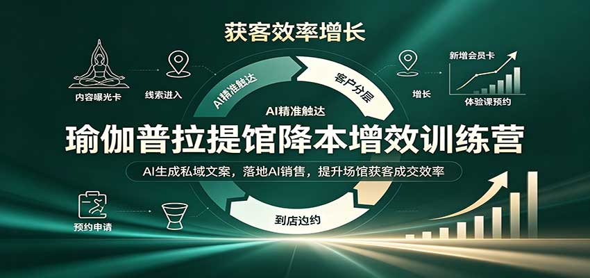 瑜伽普拉提馆降本增效训练营：AI生成私域文案，落地AI销售，提升场馆获客成交效率-LanTi云网创