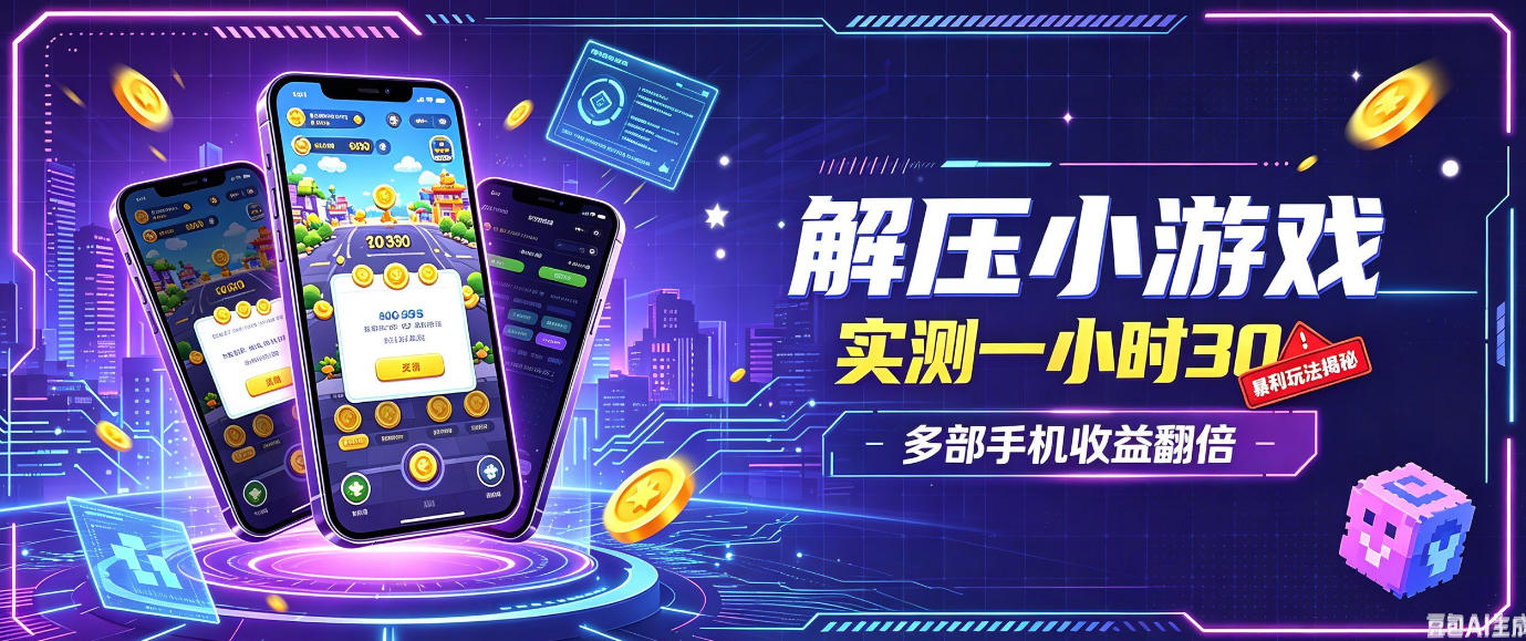 小游戏全流程玩法，实测一小时搞30，简单无脑解压，当天做当天就能看到进账，直接冲就行【揭秘】-LanTi云网创