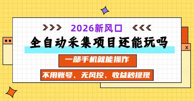 全自动采集项目还能玩吗？2026实测新风口 一部手机就能操作-LanTi云网创