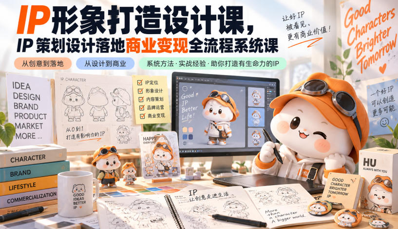 IP形象打造设计课，IP策划设计落地商业变现全流程系统课-LanTi云网创