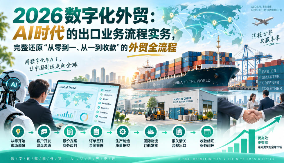 2026数字化外贸：AI时代的出口业务流程实务，完整还原”从零到一、从一到收款”的外贸全流程-LanTi云网创