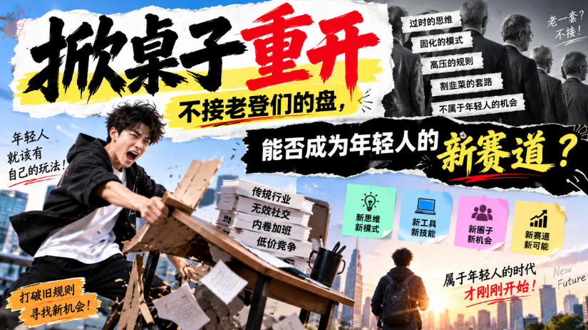 某公众号付费文章：掀桌子重开，不接老登们的盘，能否成为年轻人的新赛道？-LanTi云网创