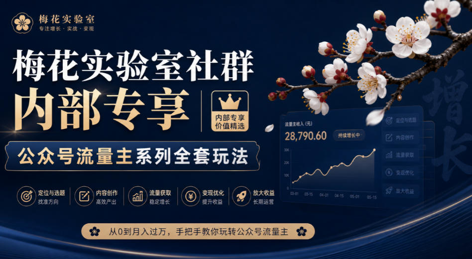梅花实验室社群内部专享-公众号流量主系列全套玩法-LanTi云网创