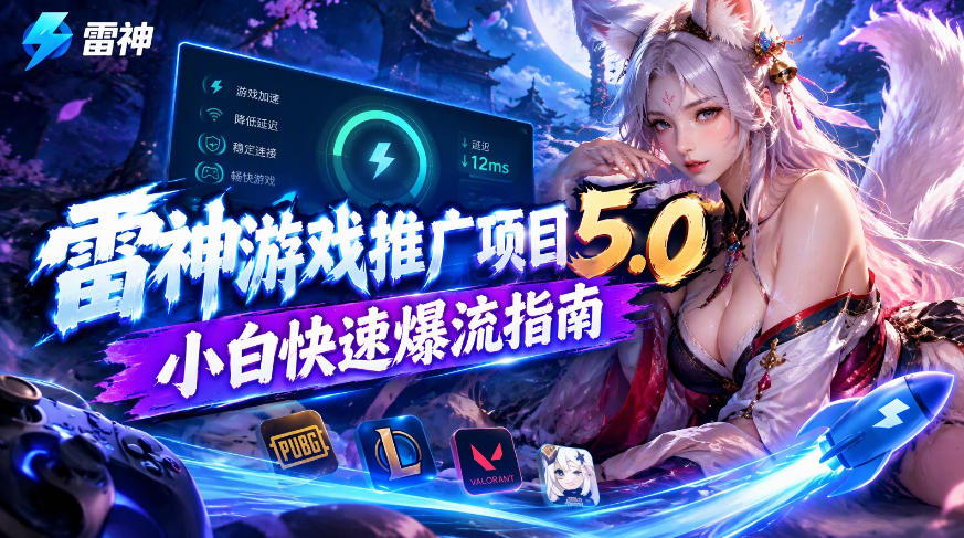 雷神游戏推广项目5.0-小白快速爆流指南，最的好一天收益就1K+-LanTi云网创