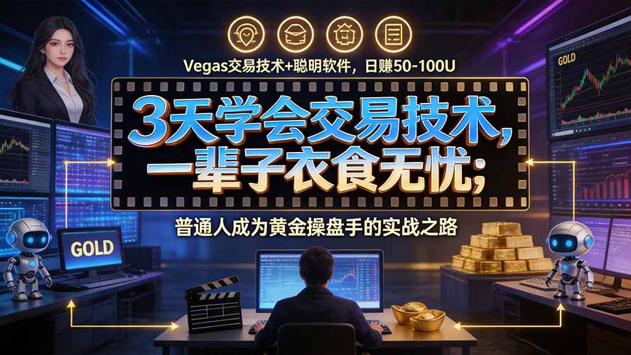 3天学会做交易，普通人快速成为操盘手” Vegas交易系统+聪明软件 ， 日赚50-1000U， 长期稳定，小白轻松上手-LanTi云网创