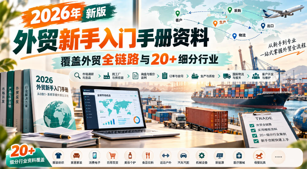 2026年新版外贸新手入门手册资料，覆盖外贸全链路与20+细分行业-LanTi云网创