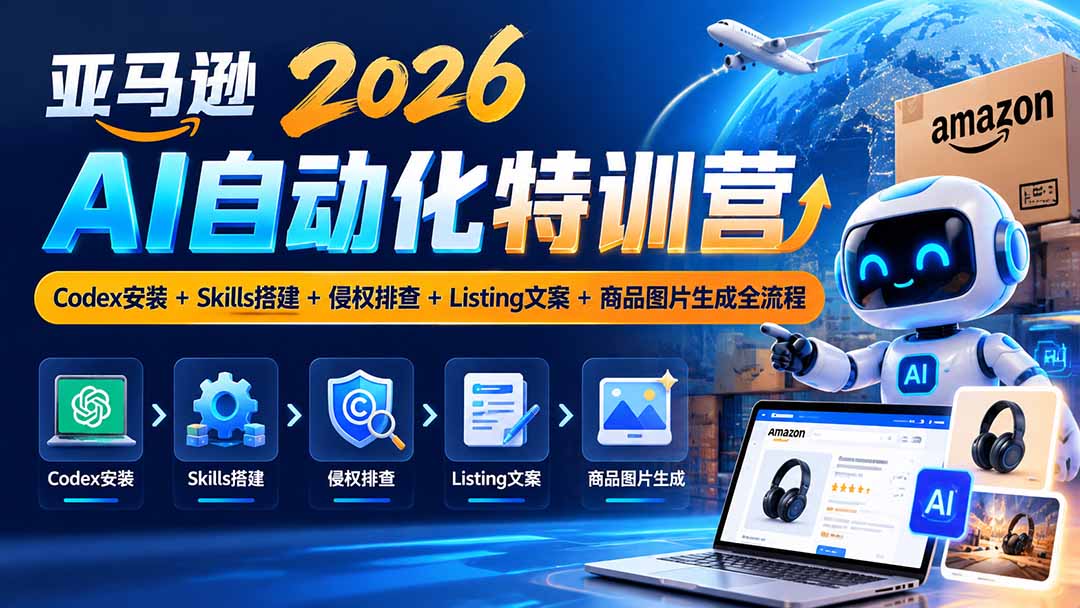 亚马逊2026AI自动化-10月特训营：Codex安装+Skills搭建+侵权排查+Listing文案+商品图片生成全流程-LanTi云网创