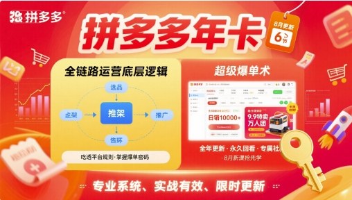 拼多多年卡，拼多多全链路运营底层逻辑，超级爆单术【更新26年10月】-LanTi云网创
