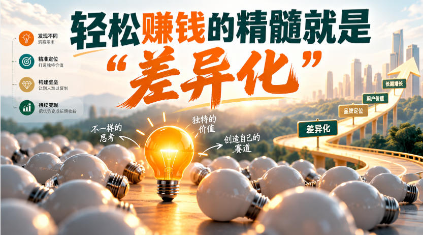 某公众号付费文章：轻松賺钱的精髓就是“差异化”-LanTi云网创