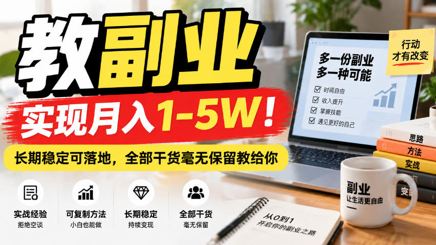 “教副业”实现月入1-5W！长期稳定可落地，全部干货毫无保留教给你【揭秘】-LanTi云网创