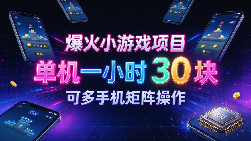 爆火小游戏撸金项目，实测单机一小时30+，可多手机矩阵操作，新手看完一遍就能上手【揭秘】-LanTi云网创