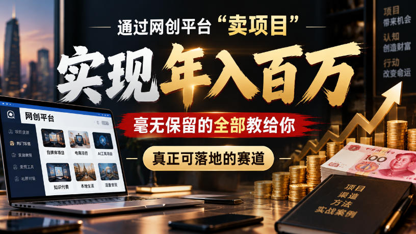 通过网创平台“卖项目”实现年入100w，毫无保留的全部教给你，真正可落地的赛道【揭秘】-LanTi云网创