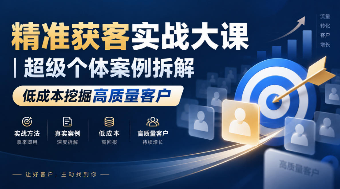 精准获客实战大课｜超级个体案例拆解，低成本挖掘高质量客户-LanTi云网创