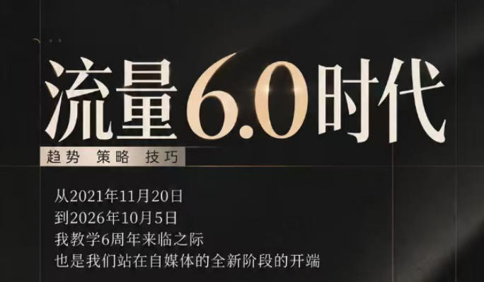 流量6.0时代直播课2026年10月，流量6.0时代的趋势、策略、技巧，2027年前，你的IP能否做起来，本场直播就是你的转折点​-LanTi云网创