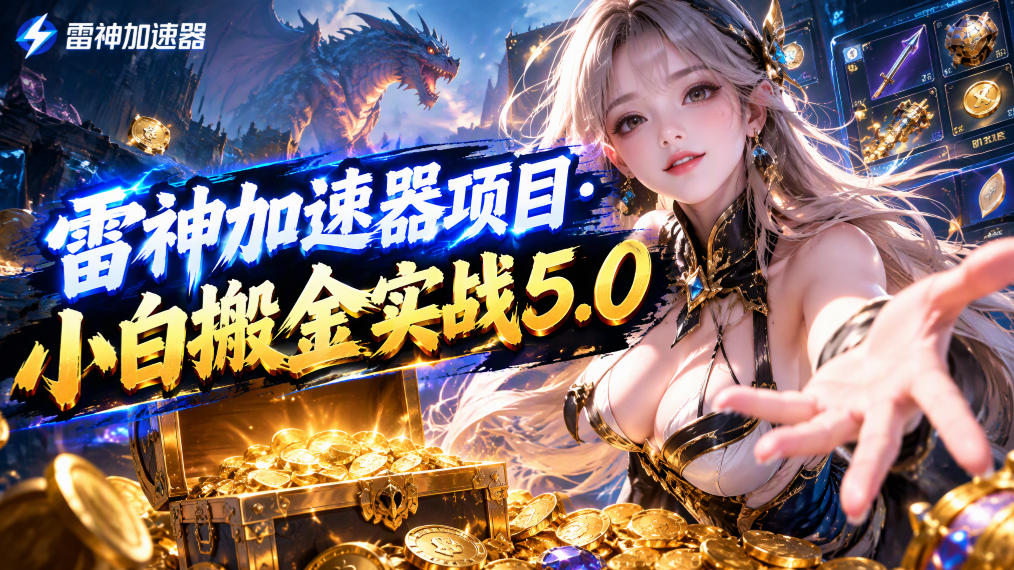 雷神加速器项目·小白搬金实战5.0，抖音W播100-150r，小白入局一天也能几十r-LanTi云网创
