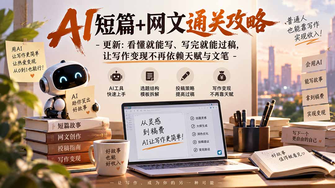 AI短篇+网文通关攻略-更新1009：看懂就能写、写完就能过稿，让写作变现不再依赖天赋与文笔-LanTi云网创