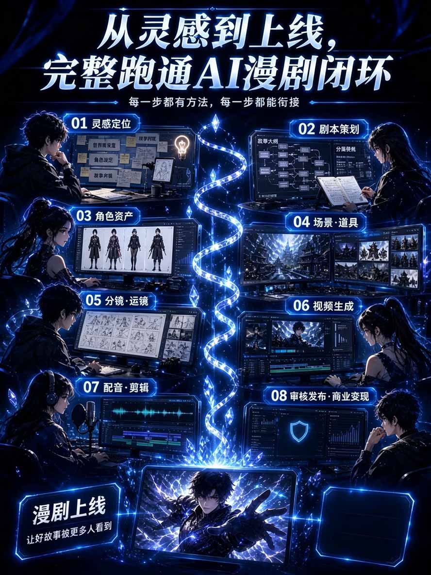 图片[2]-【无水印】2026AI漫剧创作与商业变现掘金营：打通选题→AI编剧→角色场景→自动分镜→视频生成→剪辑发布→运营变现-LanTi云网创