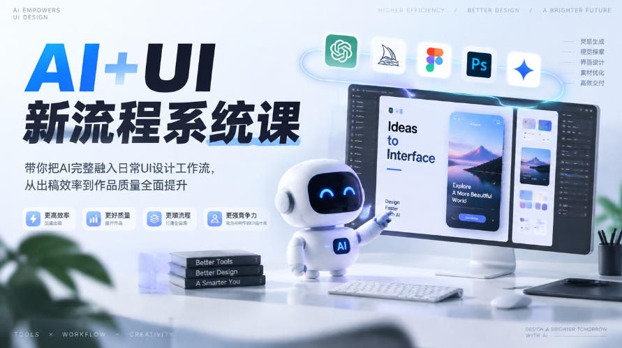 【无水印】AI+UI新流程系统课，带你把AI完整融入日常UI设计工作流，从出稿效率到作品质量全面提升(2026第4期)-LanTi云网创