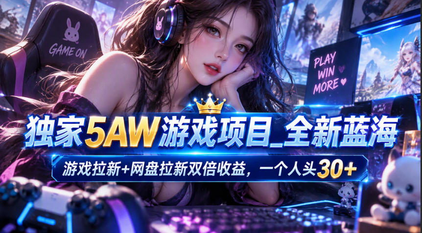 独家5AW游戏蓝海项目_游戏拉新+网盘拉新双倍收益，拉新一个30米-LanTi云网创