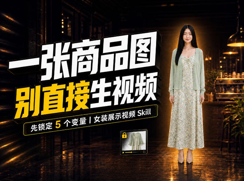 女装AI视频总翻车？问题不在提示词，女装展示视频Skill先锁定5个变量！-LanTi云网创