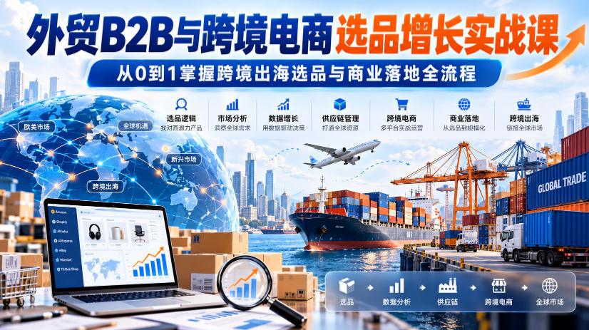 外贸B2B与跨境电商选品增长实战课，从0到1掌握跨境出海选品与商业落地全流程-LanTi云网创