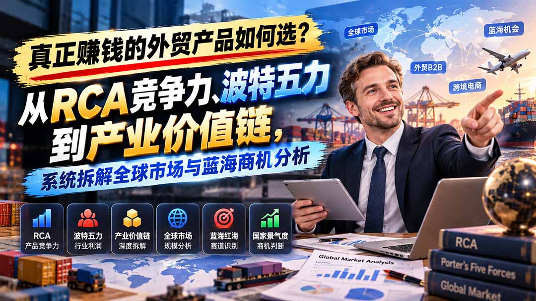 真正赚钱的外贸B2B产品如何选？从RCA竞争力、波特五力到产业价值链，系统拆解全球市场与蓝海商机分析-LanTi云网创