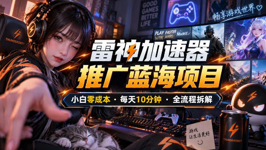雷神加速器推广5.0实操教程：口令图文玩法全流程拆解(零成本·每天10分钟)-LanTi云网创