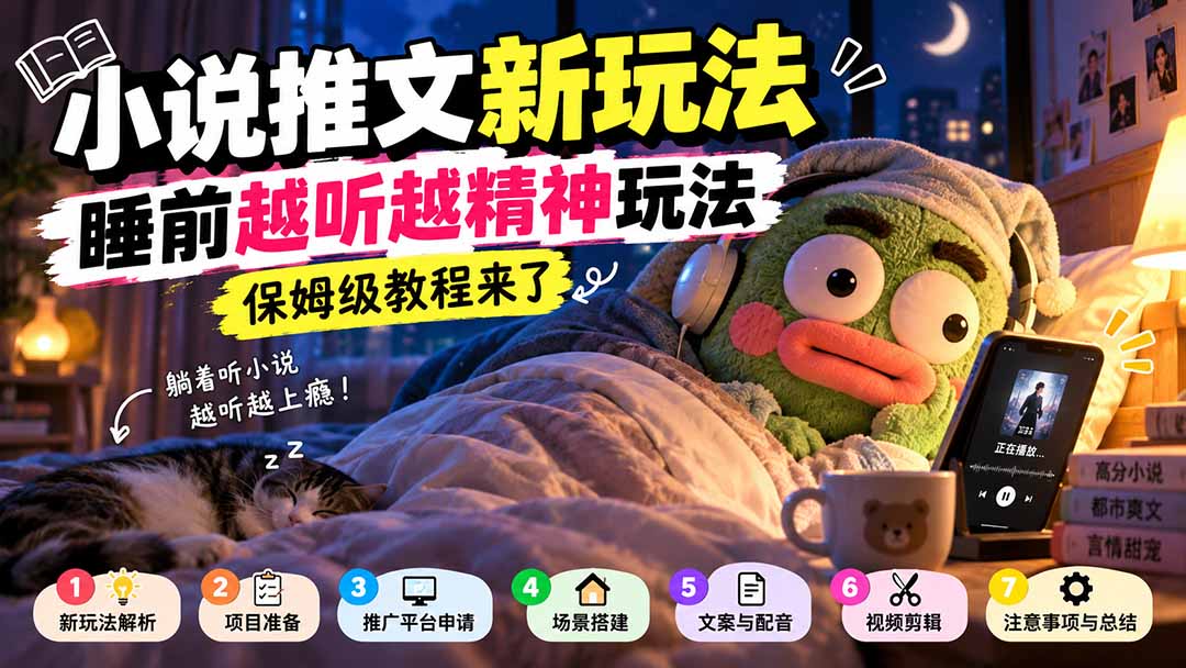 小说推文新玩法，睡前越听越精神玩法，保姆级教程来了-LanTi云网创