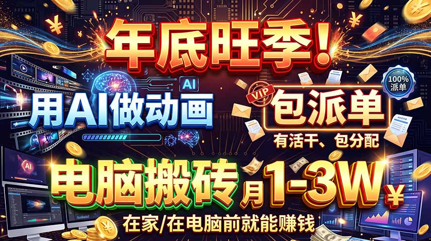 AI代做动画，旺季捡钱！一单500-1000+，提供做单渠道，新手可做！-LanTi云网创