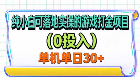 纯小白可落地实操的游戏打金项目(0投入-LanTi云网创