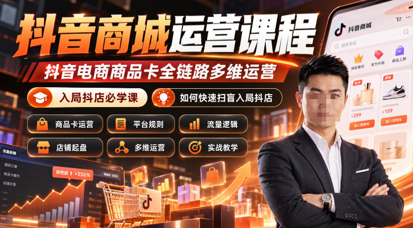 抖音商城运营课程，抖音电商商品卡全链路多维运营，入局抖店必学课， 如何快速扫盲入局抖店(更新1017)-LanTi云网创