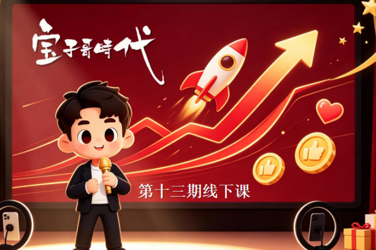 宝子哥抖音直播第13期VIP线下课9月5-6日，26年最值得看的直播课程，快速突破直播间流量瓶颈，打造高效起号闭环-LanTi云网创
