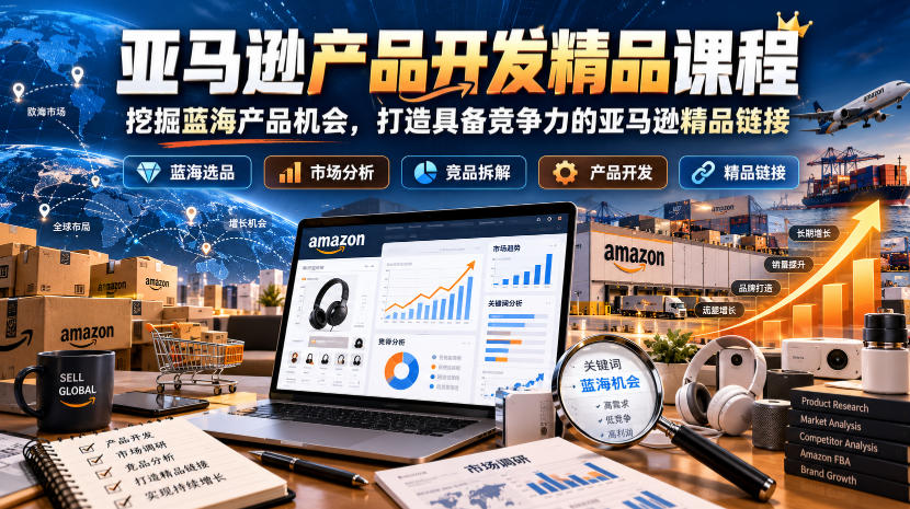 亚马逊产品开发精品课程，挖掘蓝海产品机会，打造具备竞争力的亚马逊精品链接-LanTi云网创