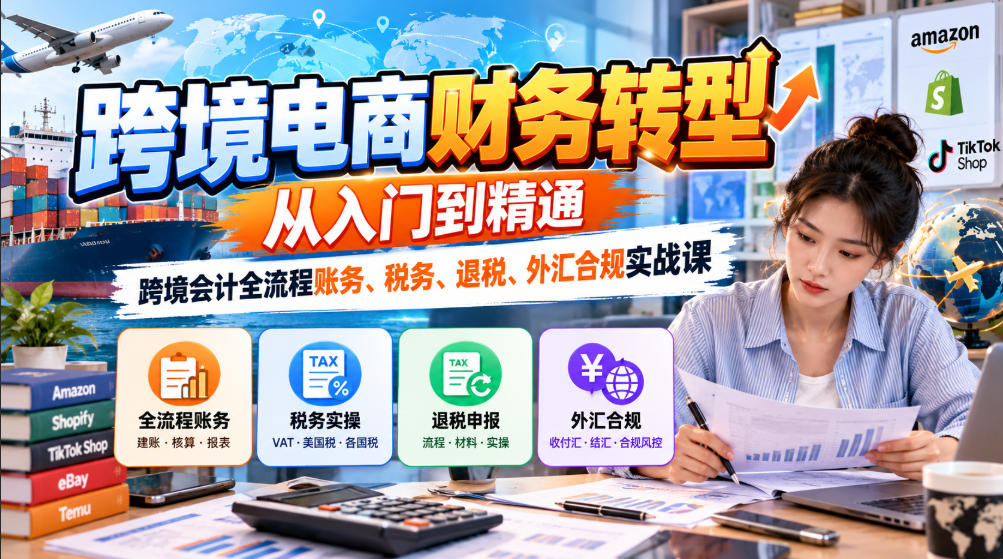 跨境电商财务转型：从入门到精通｜跨境会计全流程账务、税务、退税、外汇合规实战课-LanTi云网创