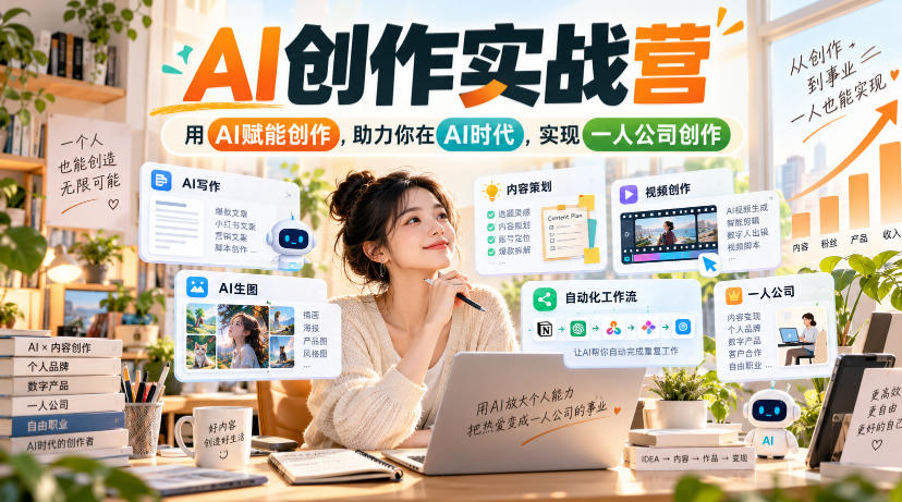AI创作实战营，用AI赋能创作，助力你在AI时代，实现一人公司创作(更新)-LanTi云网创