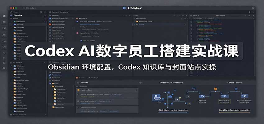 Codex AI数字员工搭建实战课：Obsidian 环境配置，Codex 知识库与封面站点实操-LanTi云网创