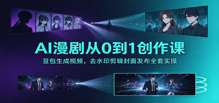 AI漫剧从0到1创作课：豆包生成视频，去水印剪辑封面发布全套实操-LanTi云网创