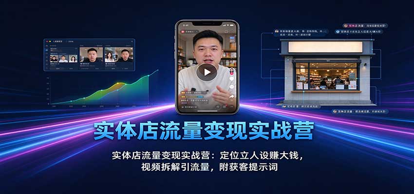 实体店流量变现实战营：定位立人设赚大钱，视频拆解引流量，附获客提示词-LanTi云网创