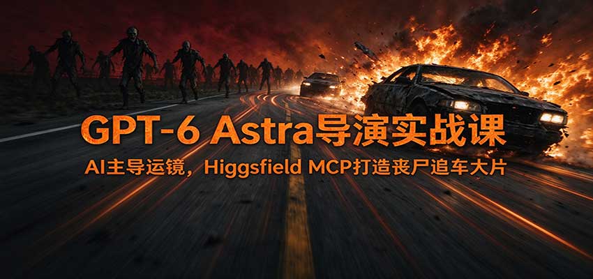 GPT-6 Astra导演实战课：AI主导运镜，Higgsfield MCP打造丧尸追车大片-LanTi云网创