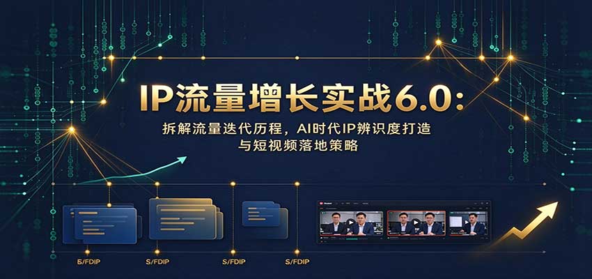 IP流量增长实战6.0：拆解流量迭代历程，AI时代IP辨识度打造与短视频落地策略-LanTi云网创