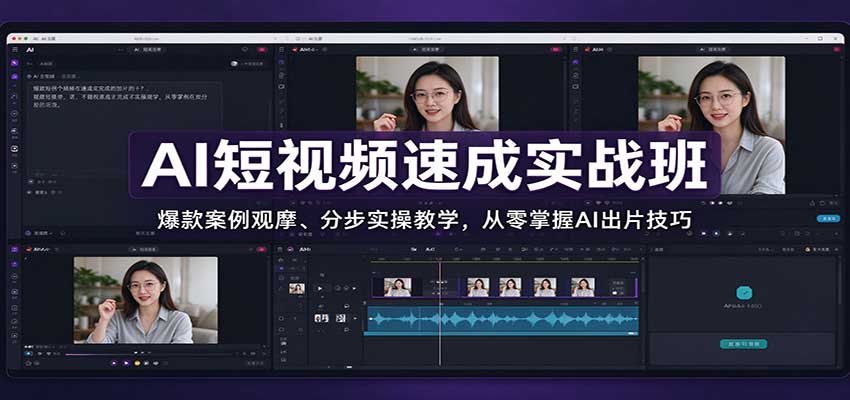 AI短视频速成实战班：爆款案例观摩、分步实操教学，从零掌握AI出片技巧-LanTi云网创