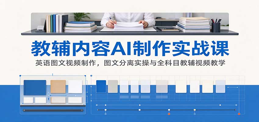AI制作教辅内容实战课：英语图文视频制作，图文分离实操与全科目教辅视频教学-LanTi云网创