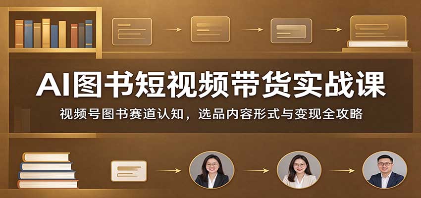AI图书短视频带货实战课：视频号图书赛道认知，选品内容形式与变现全攻略-LanTi云网创