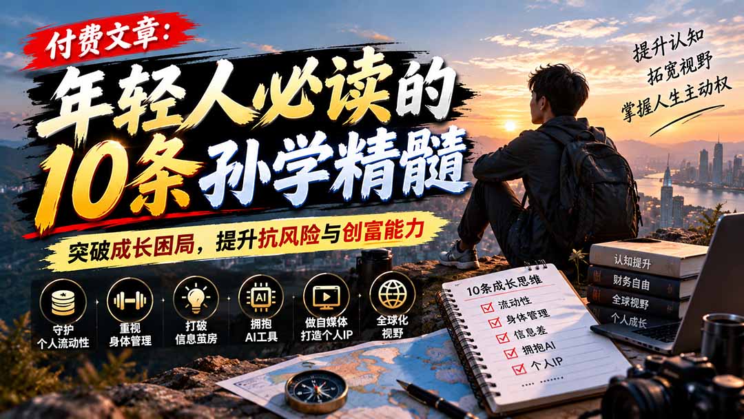 付费文章：年轻人必读的10条孙学精髓，突破成长困局，提升抗风险与创富能力-LanTi云网创