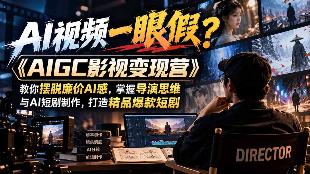 【无水印】AI视频一眼假？《AIGC影视变现营》教你摆脱廉价AI感，掌握导演思维与AI短剧制作，打造精品爆款短剧-LanTi云网创