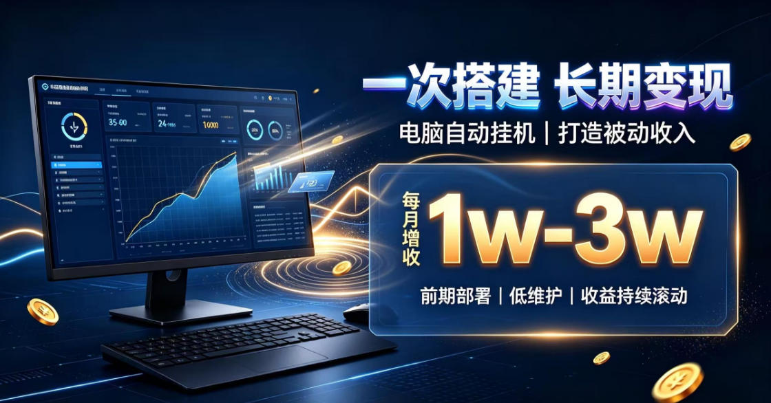 一份投入长期收益，电脑自动挂G类目，搭建被动收入每月增收1w-3w【揭秘】-LanTi云网创