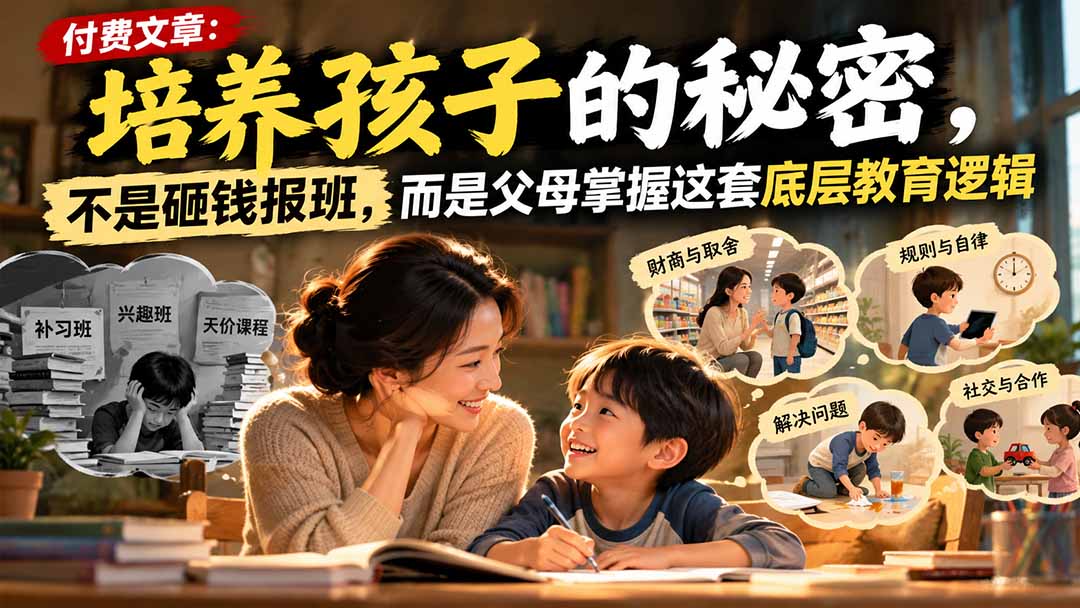 付费文章：培养孩子的秘密，不是砸钱报班，而是父母掌握这套底层教育逻辑-LanTi云网创
